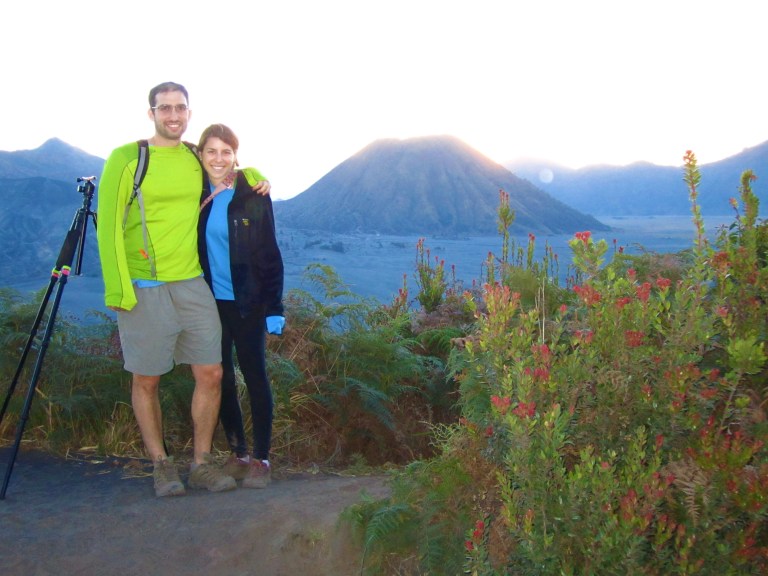 Watching sunset over the Tengger Caldera with Mt. Batok in the background