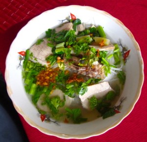 Beef pho, a Vietnamese noodle soup