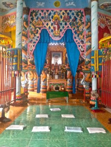 Inside the Cao Dai Temple in Tây Ninh, South Vietnam