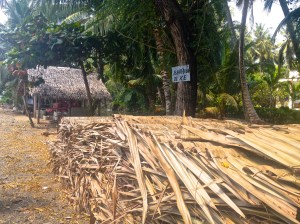 Piles of bamboo on the streets of Cai Be