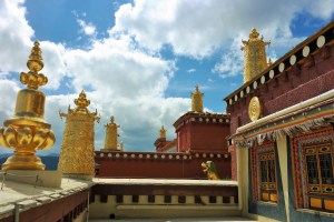 View from outside the Songzanlin Monastery in Shangri-La