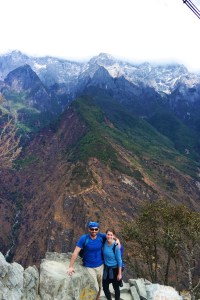 Near the peak of Tiger Leaping Gorge two hours into the trek