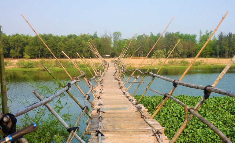 A newly built bamboo bridge  in Hoi An's countryside