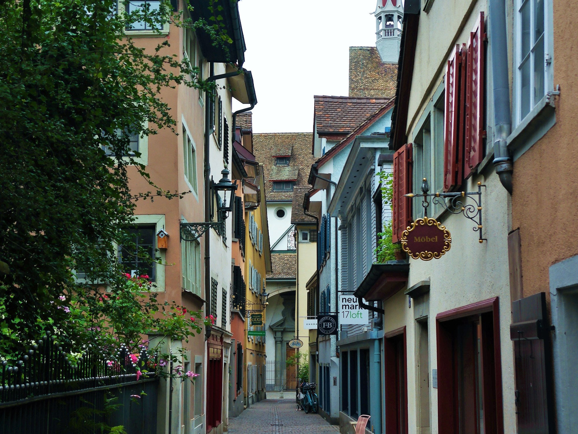 Narrow streets in Zurich's Old Town